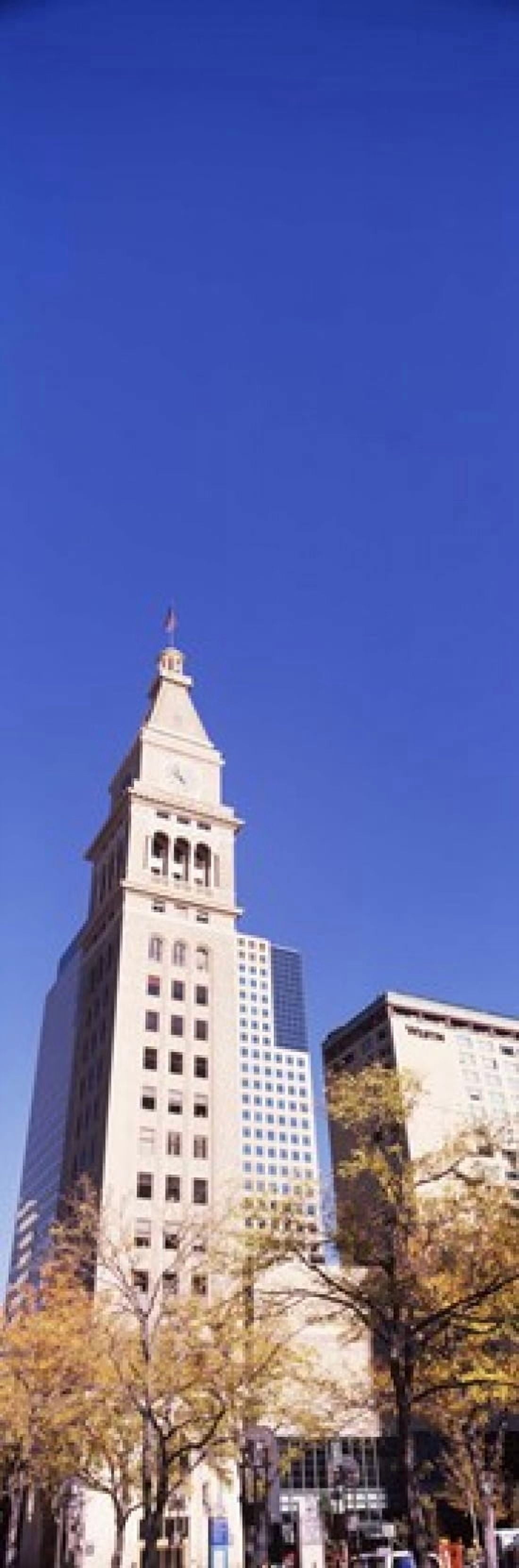 Low angle view of a Clock tower Denver Colorado USA Canvas Art - Panoramic Images (30 x 12)
