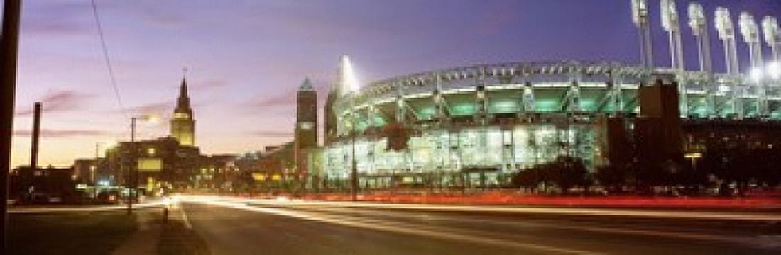 Low angle view of a baseball stadium Jacobs Field Cleveland Ohio USA Canvas Art - Panoramic Images (18 x 6)