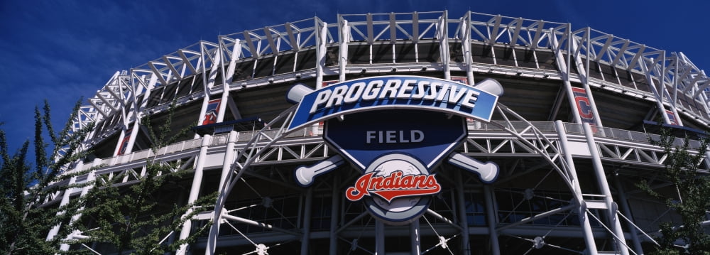 Low angle view of a baseball stadium Progressive Field Cleveland Ohio USA Canvas Art - Panoramic Images (36 x 12)