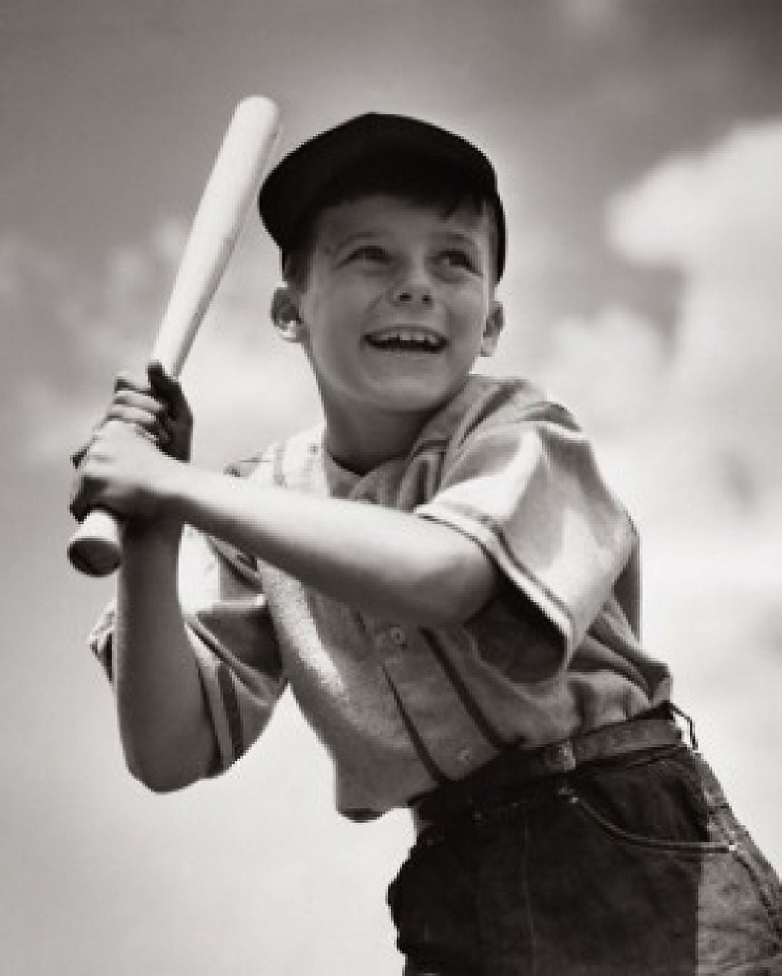 Low angle view of a boy swinging a baseball bat Canvas Art -  (18 x 24)