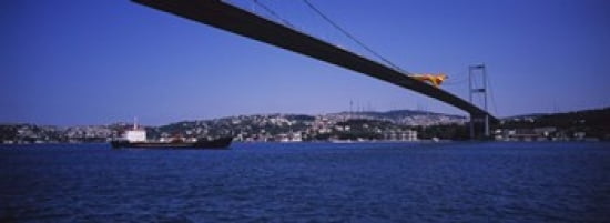 Low angle view of a bridge Bosphorus Bridge Bosphorus Istanbul Turkey Canvas Art - Panoramic Images (36 x 13)