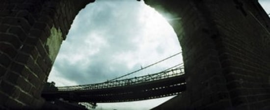 Low angle view of a bridge Brooklyn Bridge Brooklyn New York City New York State USA Canvas Art - Panoramic Images (30 x 13)