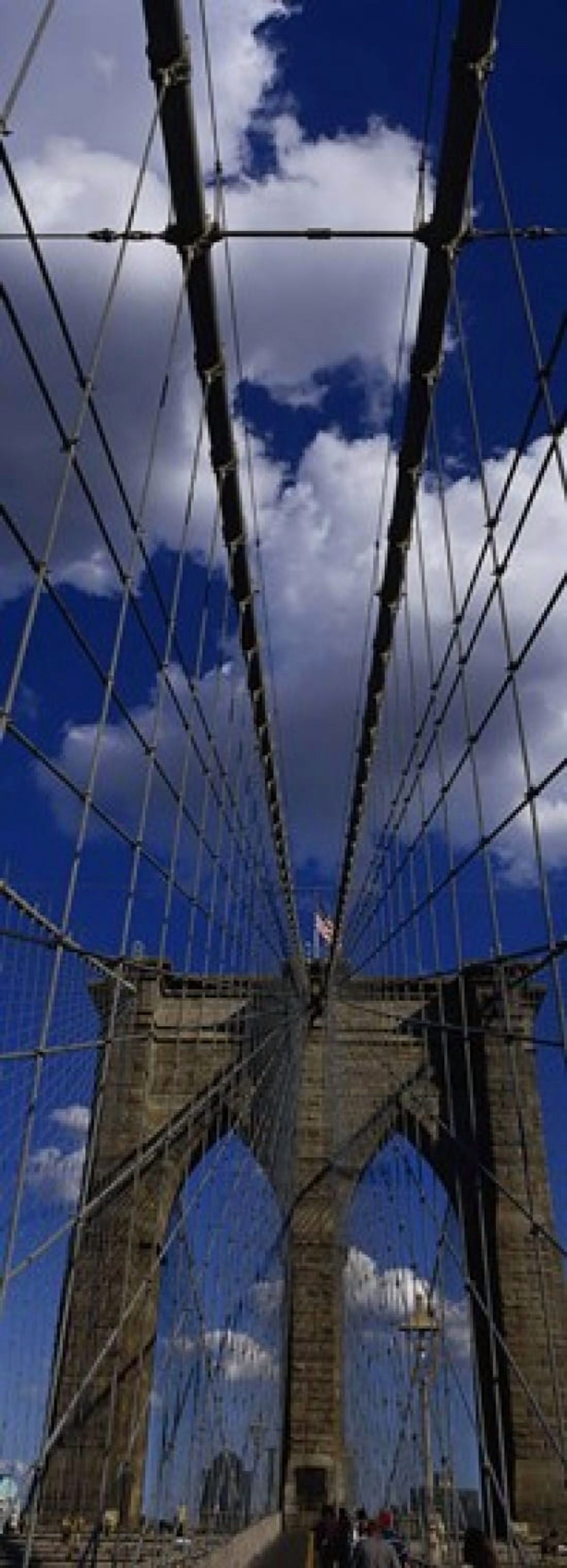 Low angle view of a bridge Brooklyn Bridge Manhattan New York City New York State USA Canvas Art - Panoramic Images (36 x 13)