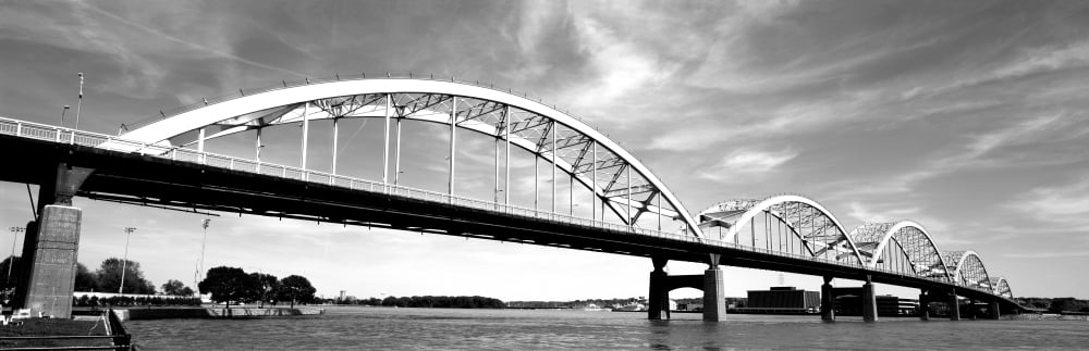 Low angle view of a bridge Centennial Bridge Davenport Iowa USA Canvas Art - Panoramic Images (12 x 36)