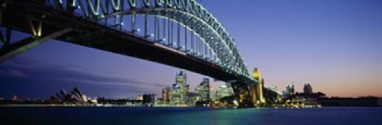 Low angle view of a bridge Sydney Harbor Bridge Sydney New South Wales Australia Canvas Art - Panoramic Images (36 x 12)