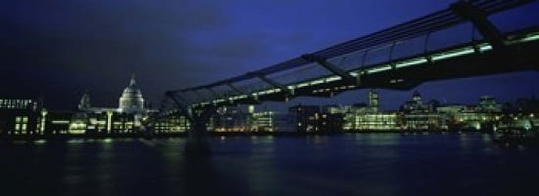 Low angle view of a bridge across a river Millennium Bridge Thames River London England Canvas Art - Panoramic Images (18 x 7)
