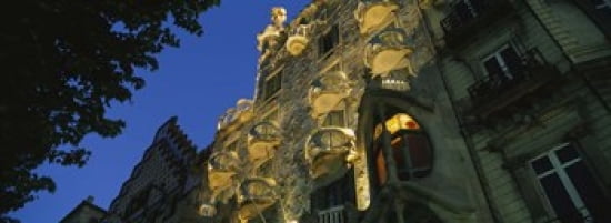Low angle view of a building Casa Batllo Barcelona Catalonia Spain Canvas Art - Panoramic Images (36 x 13)