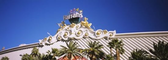 Low angle view of a building Harrahs Hotel Las Vegas Nevada USA Canvas Art - Panoramic Images (36 x 13)