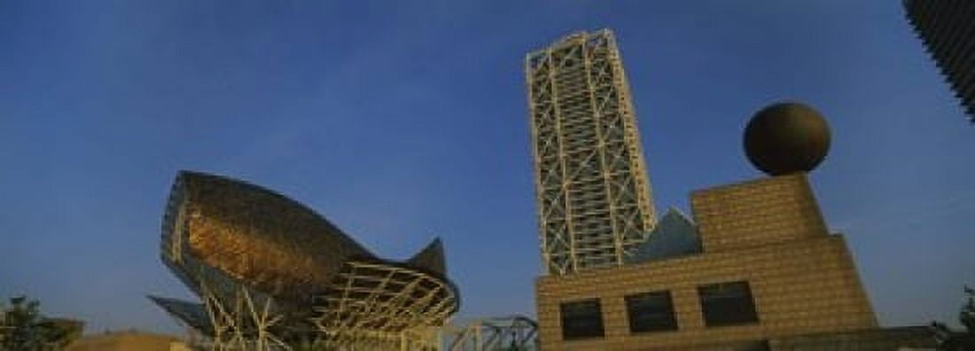 Low angle view of a building Olympic Port Golden Whale Barcelona Catalonia Spain Canvas Art - Panoramic Images (18 x 7)