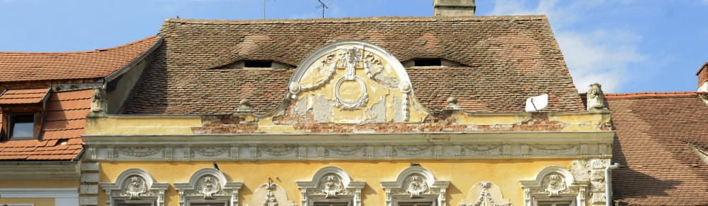 Low angle view of a building Sibiu Transylvania Romania Canvas Art - Panoramic Images (36 x 12)