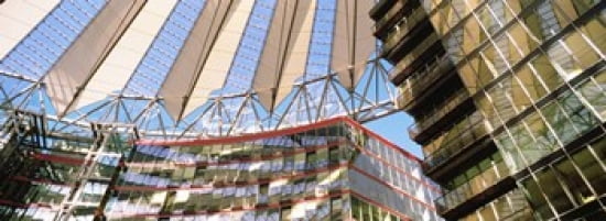 Low angle view of a building Sony Center Berlin Germany Canvas Art - Panoramic Images (36 x 13)