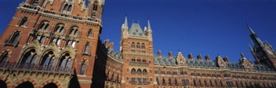 Low angle view of a building St Pancras Railway Station London England Canvas Art - Panoramic Images (36 x 12)