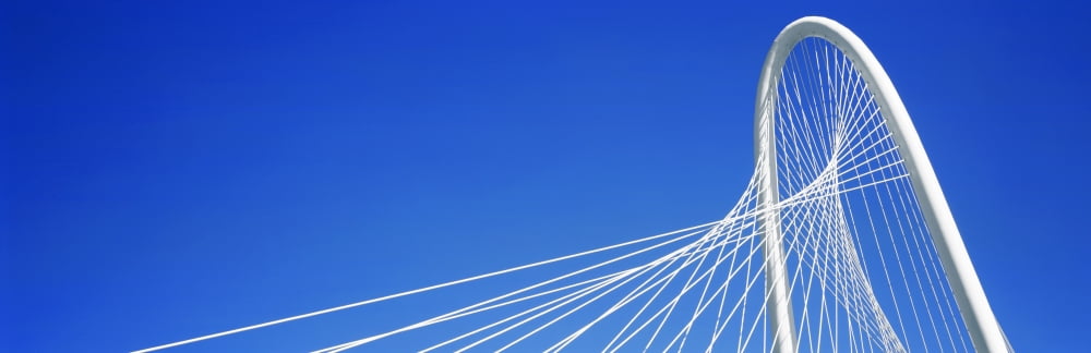 Low angle view of a cable-stayed bridge Margaret Hunt Hill Bridge Dallas Texas USA Canvas Art - Panoramic Images (36 x 12)