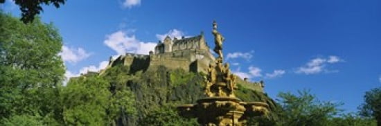 Low angle view of a castle Edinburgh Castle Edinburgh Scotland Canvas Art - Panoramic Images (36 x 12)