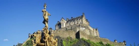 Low angle view of a castle on a hill Edinburgh Castle Edinburgh Scotland Canvas Art - Panoramic Images (36 x 12)