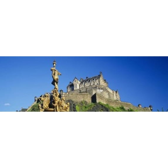 Low angle view of a castle on a hill, Edinburgh Castle, Edinburgh, Scotland Poster Print (18 x 6)
