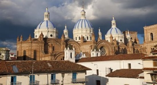 Low angle view of a cathedral Immaculate Conception Cathedral Cuenca Azuay Province Ecuador Canvas Art - Panoramic Images (24 x 14)