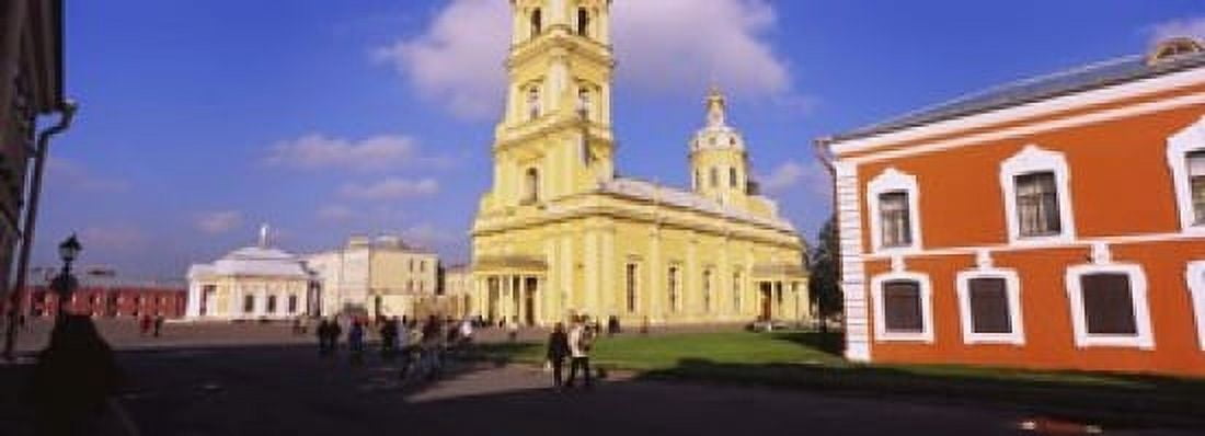 Low angle view of a cathedral Peter and Paul Cathedral Peter and Paul Fortress St Petersburg Russia Canvas Art - Panoramic Images (18 x 7)