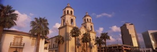 Low angle view of a cathedral St Augustine Cathedral Tucson Arizona USA Canvas Art - Panoramic Images (36 x 12)