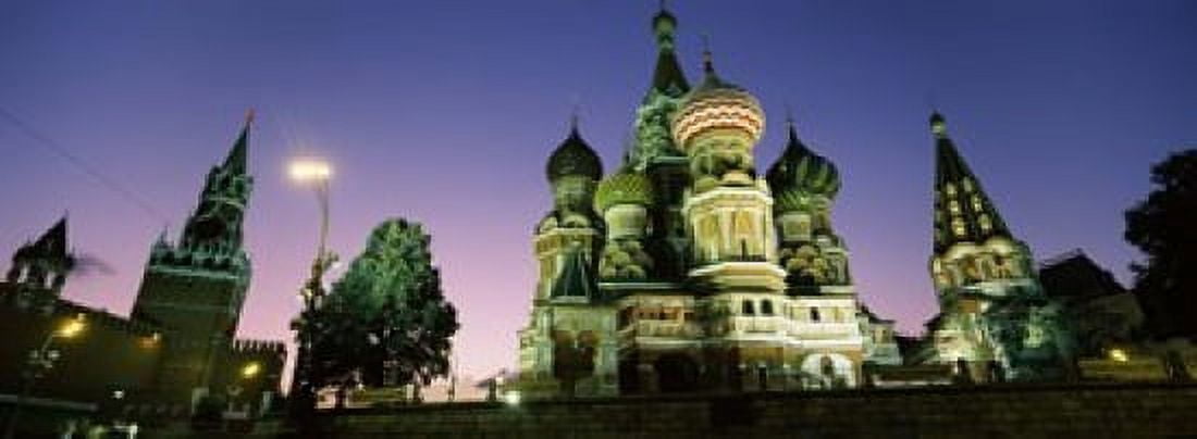 Low angle view of a cathedral St Basils Cathedral Red Square Moscow Russia Canvas Art - Panoramic Images (18 x 7)