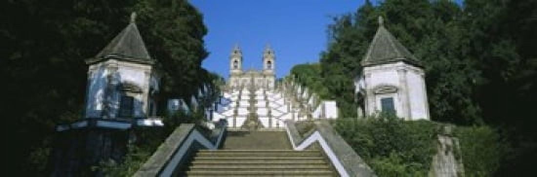 Low angle view of a cathedral Steps of the Five Senses Bom Jesus Do Monte Braga Portugal Canvas Art - Panoramic Images (18 x 6)