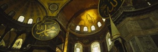 Low angle view of a ceiling Aya Sophia Istanbul Turkey Canvas Art - Panoramic Images (36 x 12)
