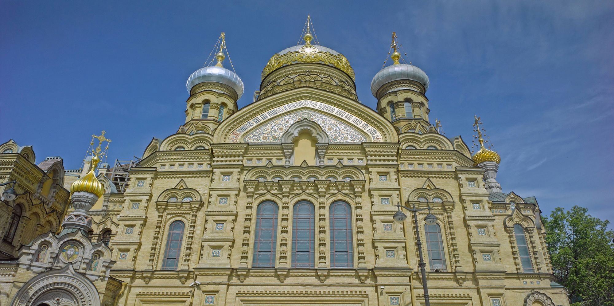 Low angle view of a church Metochion of Optina Monastery St Petersburg Russia Canvas Art - Panoramic Images (27 x 9)