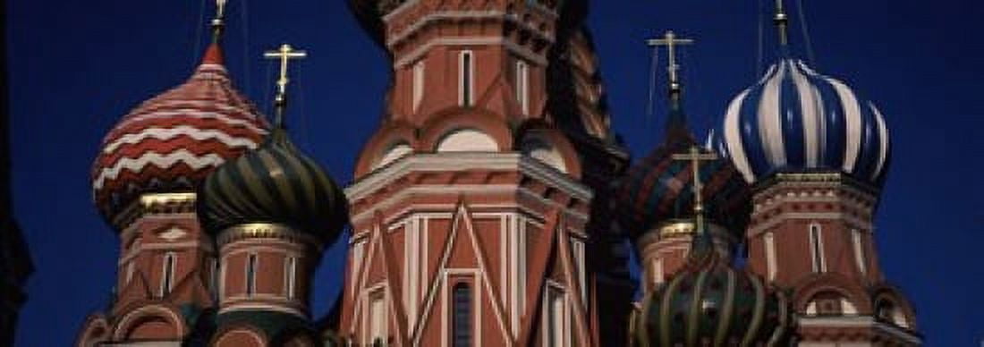 Low angle view of a church St Basils Cathedral Red Square Moscow Russia Canvas Art - Panoramic Images (36 x 13)