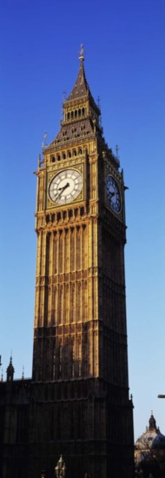Low angle view of a clock tower Big Ben Houses of Parliament London England Canvas Art - Panoramic Images (18 x 7)