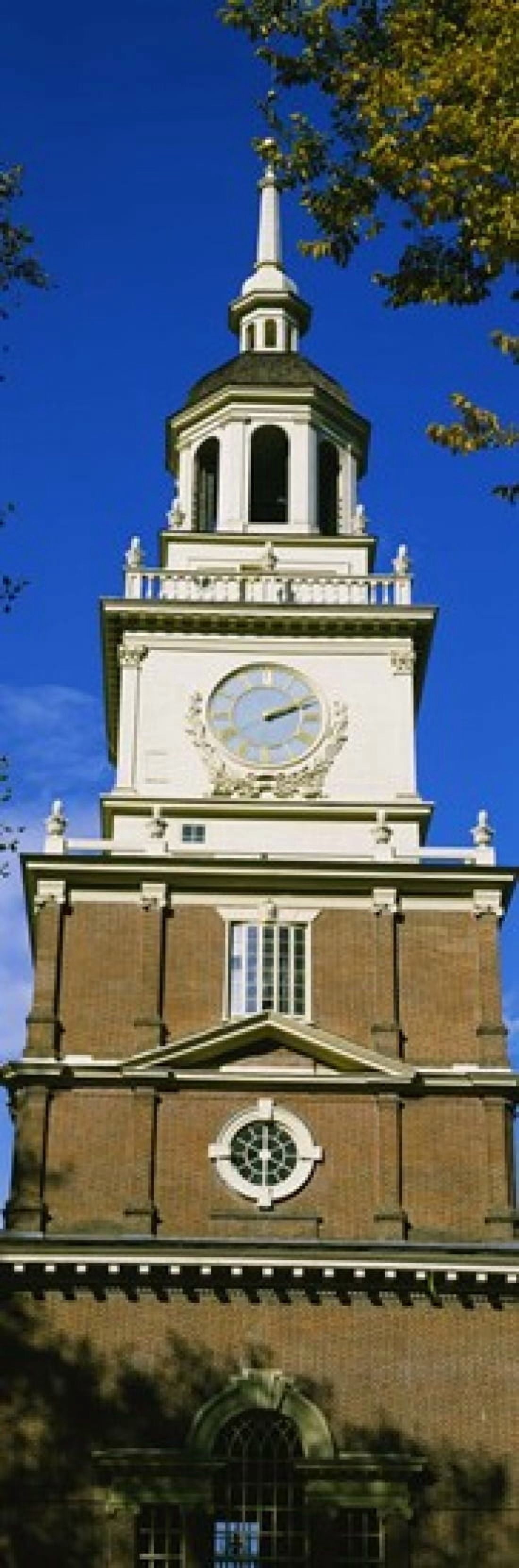 Low angle view of a clock tower Independence Hall Philadelphia Pennsylvania USA Canvas Art - Panoramic Images (18 x 6)