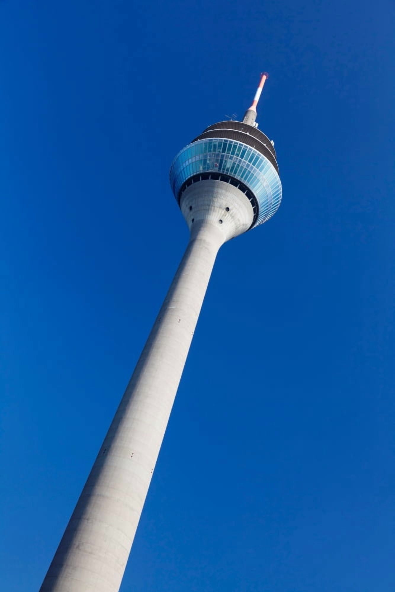Low angle view of a communications tower Rheinturm Tower Dusseldorf North Rhine Westphalia Germany Canvas Art - Panoramic Images (27 x 9)