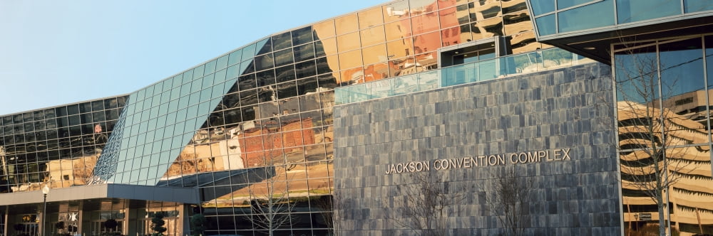 Low angle view of a convention center Jackson Convention Complex Jackson Mississippi USA Canvas Art - Panoramic Images (27 x 9)