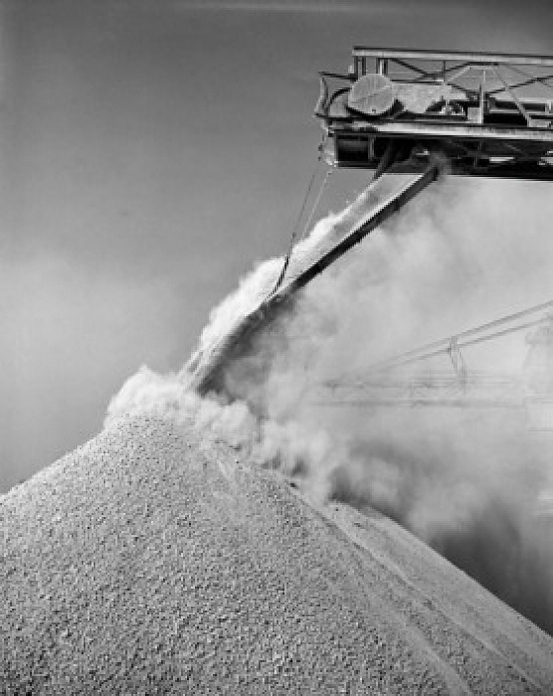 Low angle view of a conveyor belt unloading bauxite from a ship Mobile Alabama USA Canvas Art - (24 x 36)