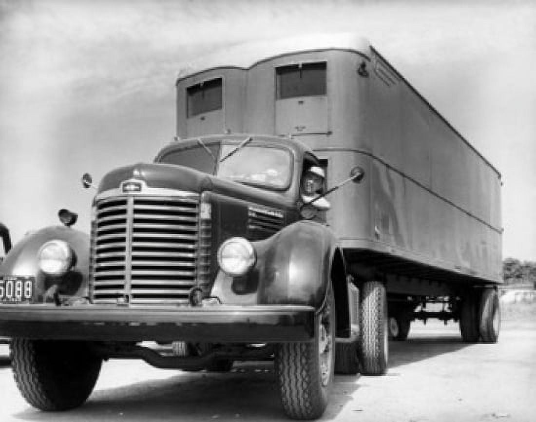 Low angle view of a driver sitting in a truck Canvas Art - (18 x 24)