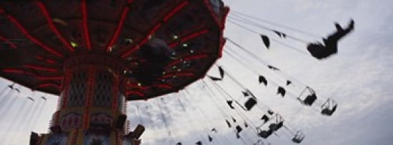 Low angle view of a ferris wheel in an amusement park Stuttgart Germany Canvas Art - Panoramic Images (36 x 13)