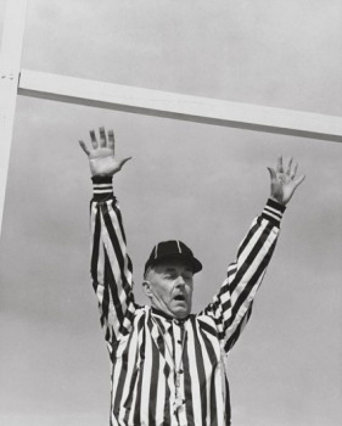 Low angle view of a football referee signaling a touchdown Canvas Art -  (18 x 24)