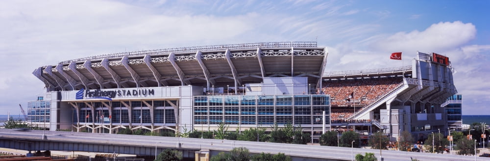 Low angle view of a football stadium FirstEnergy Stadium Cleveland Ohio USA Canvas Art - Panoramic Images (12 x 36)