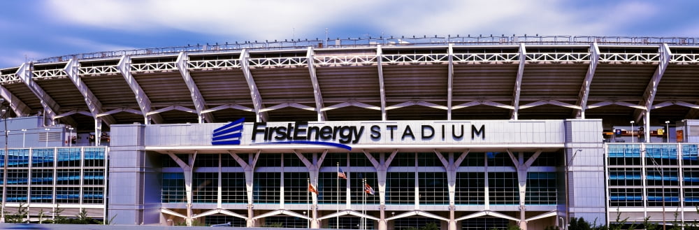 Low angle view of a football stadium FirstEnergy Stadium Cleveland Ohio USA Canvas Art - Panoramic Images (6 x 18)