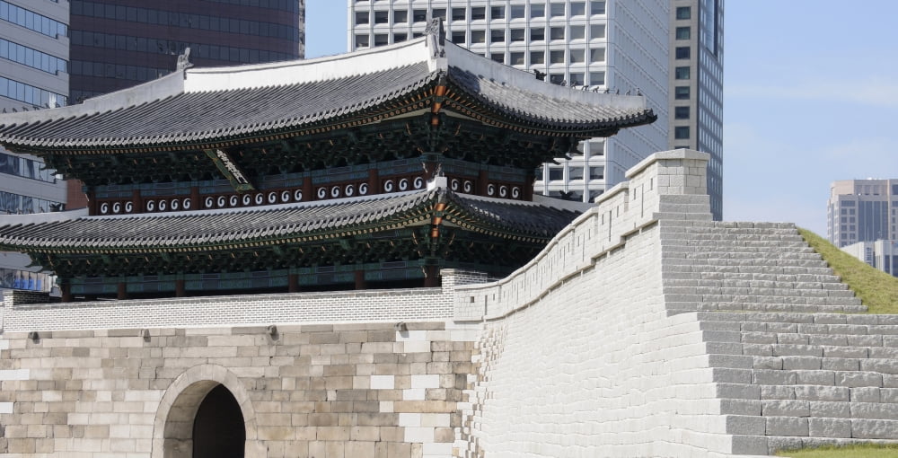 Low angle view of a gate Sungnyemun Gate Namdaemun Seoul South Korea Canvas Art - Panoramic Images (27 x 9)