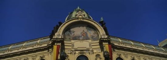 Low angle view of a government building Municipal House Prague Czech Republic Canvas Art - Panoramic Images (36 x 13)