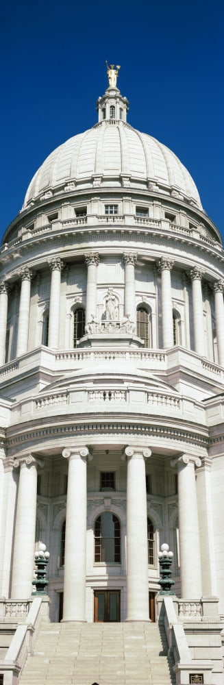 Low angle view of a government building Wisconsin State Capitol Madison Wisconsin USA Canvas Art - Panoramic Images (12 x 36)
