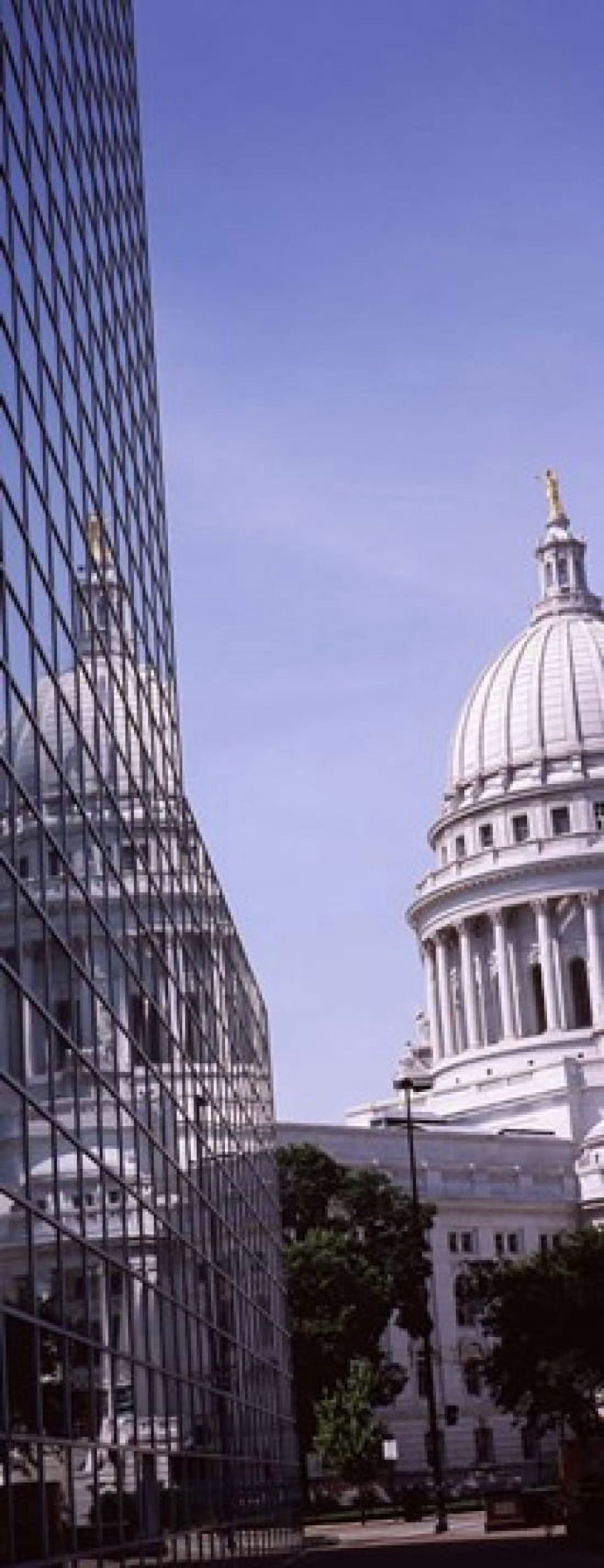 Low angle view of a government building Wisconsin State Capitol Madison Wisconsin USA Canvas Art - Panoramic Images (30 x 12)