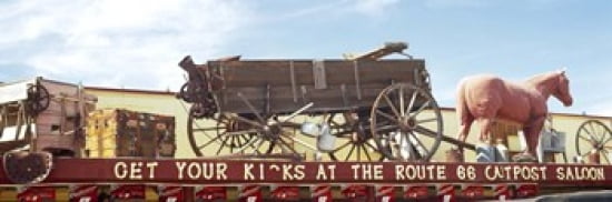 Low angle view of a horse cart statue Route 66 Arizona USA Canvas Art - Panoramic Images (36 x 12)