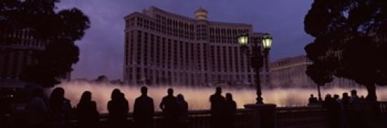 Low angle view of a hotel Bellagio Resort And Casino The Strip Las Vegas Nevada USA Canvas Art - Panoramic Images (36 x 12)
