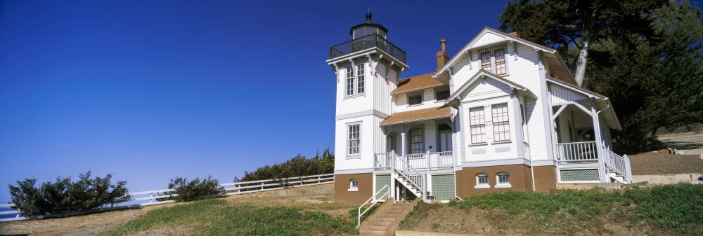 Low angle view of a lighthouse Point San Luis Light Avila Beach San Luis Obispo County California USA Canvas Art - Panoramic Images (12 x 36)
