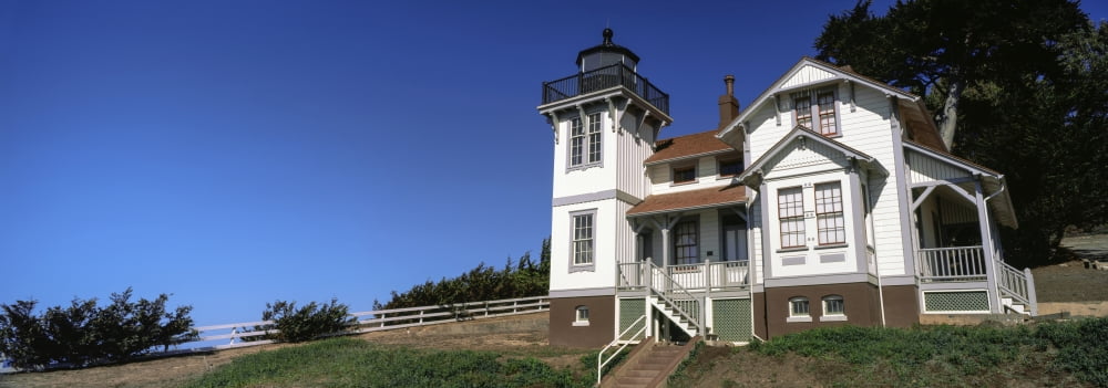 Low angle view of a lighthouse Point San Luis Light Avila Beach San Luis Obispo County California USA Canvas Art - Panoramic Images (13 x 36)