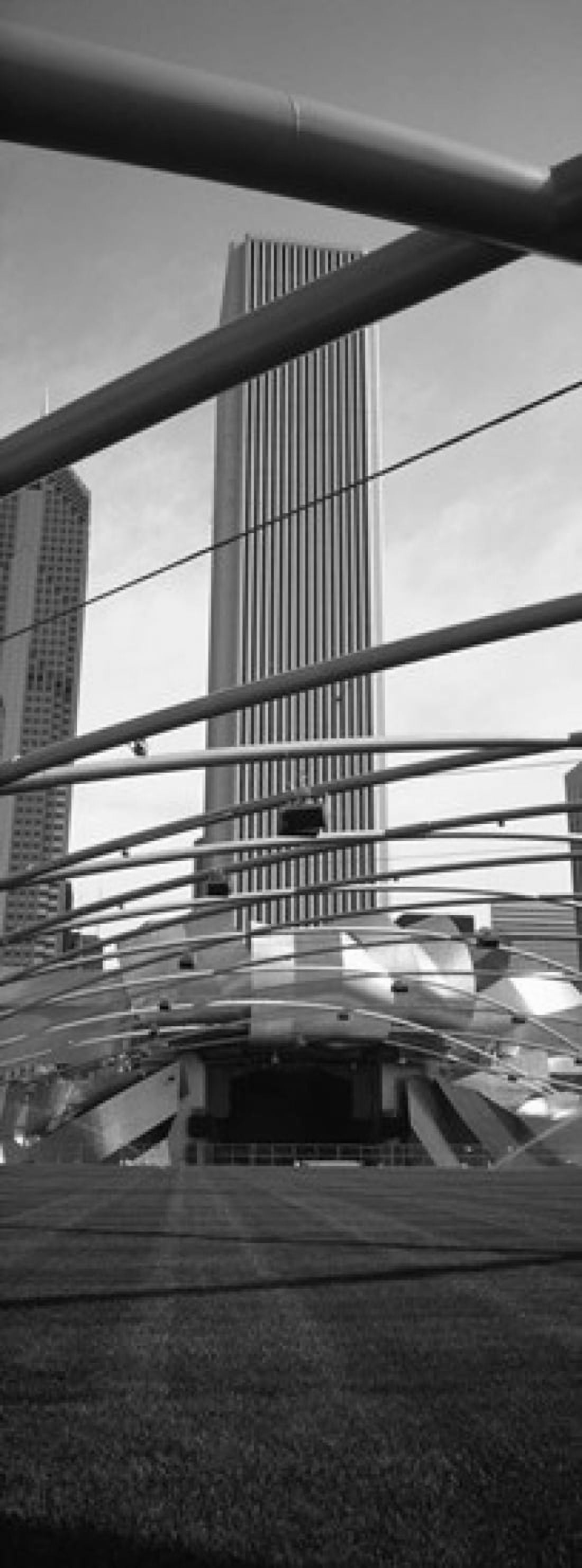Low angle view of a metal structure Pritzker Pavilion Millennium Park Chicago Illinois USA Canvas Art - Panoramic Images (36 x 13)