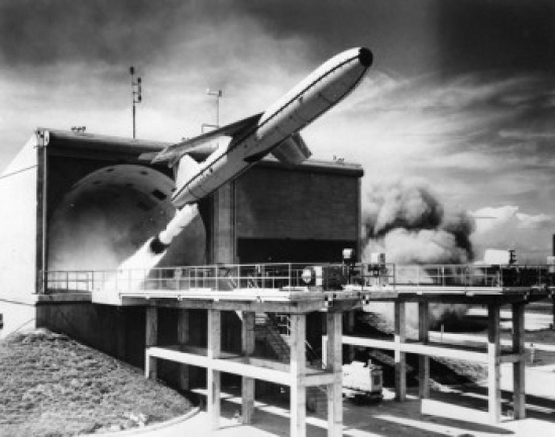 Low angle view of a missile taking off Air Force TM-76B Mace Canvas Art - (24 x 36)