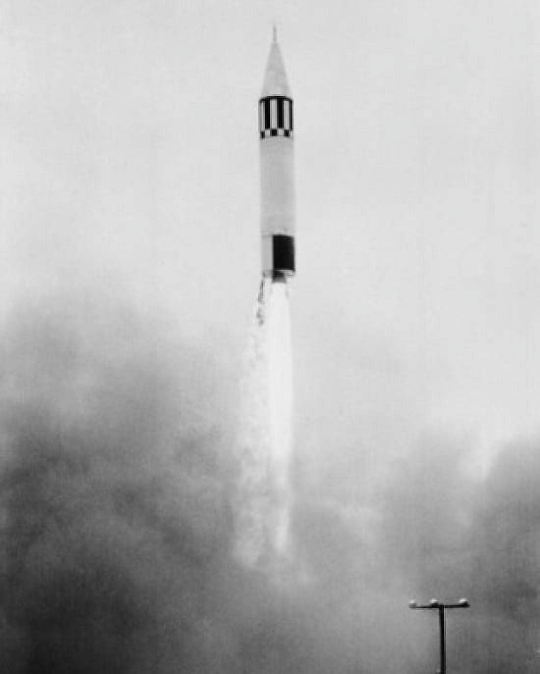 Low angle view of a missile taking off Jupiter Ballistic Missile Canvas Art - (24 x 36)