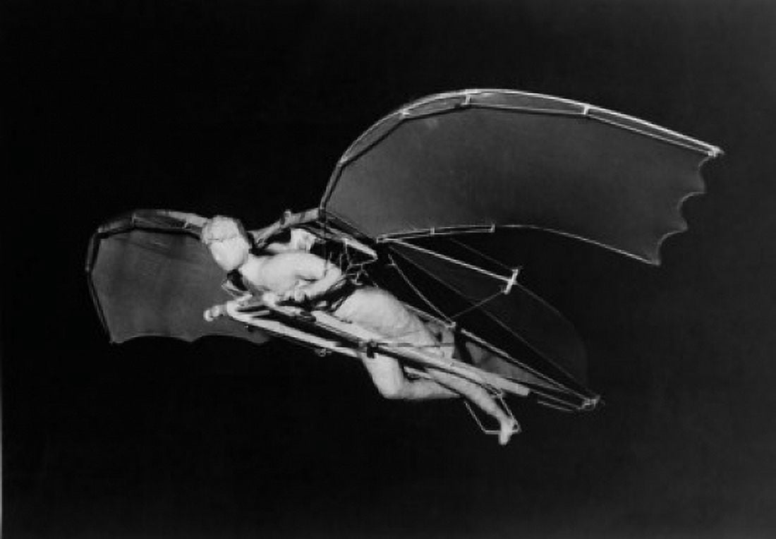 Low angle view of a model of an early glider Canvas Art - (18 x 24)